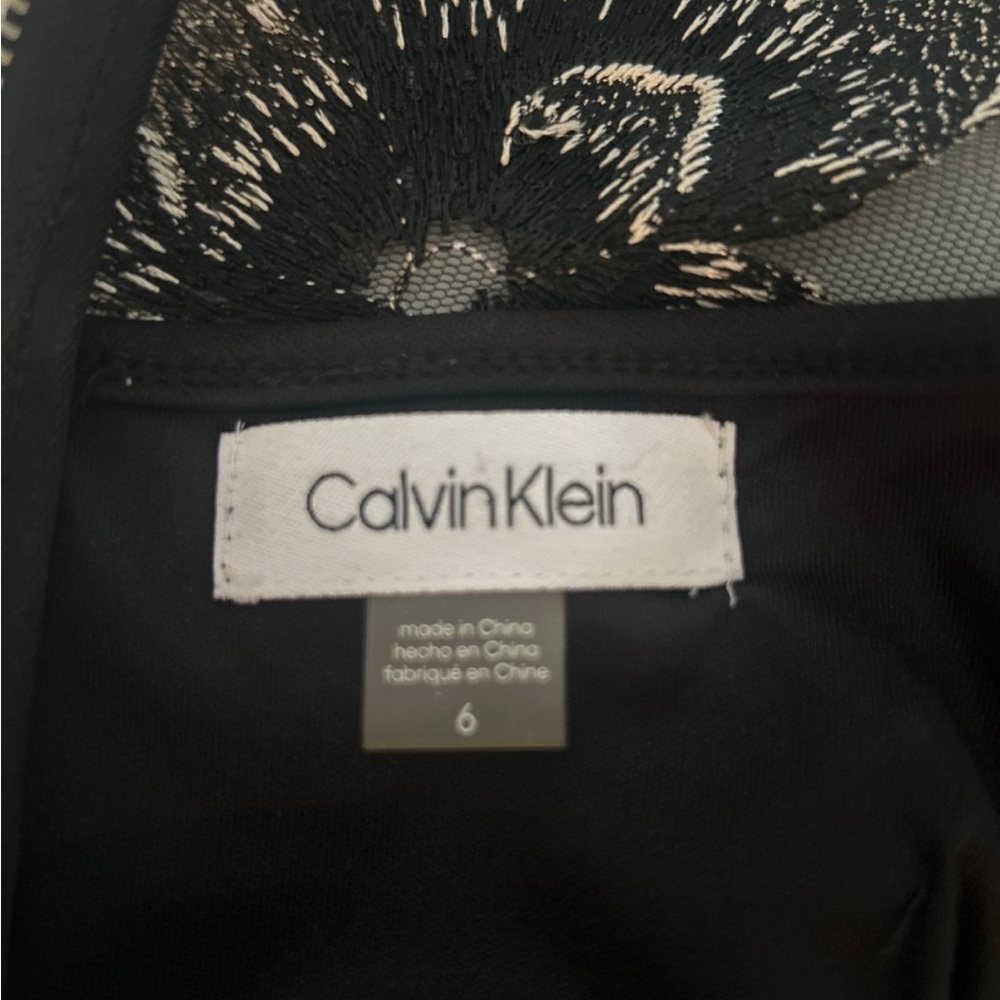 Calvin Klein floral embellished illusion sheath dress‎ size 6 - Picture 6 of 6